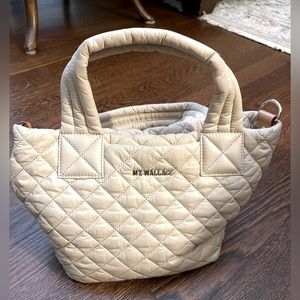 MZ Wallace Mini Metro tote deluxe. Buff/cream. Cross body strap and dust bag too